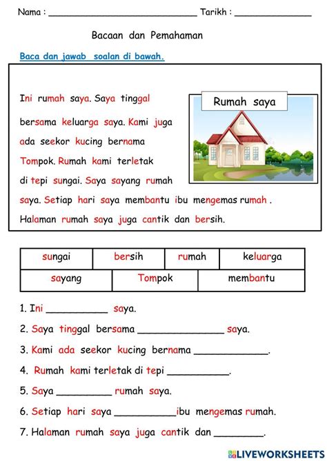 Kemahiran Membaca Online Worksheet For Tahun 1 You Can Do The