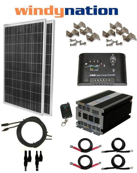 COMPLETE KIT 200 W Watt 200W Solar Panel 1500W Inverter 12V RV Boat