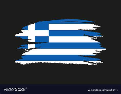 Flag Of Greece Brush Painted Hand Royalty Free Vector Image