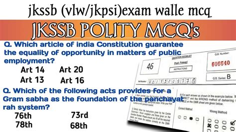 Mcqs Jkssb Polity Mcqs For Vlw And Jkpsi Exams Jkssb Online