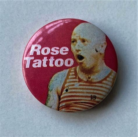 ROSE TATTOO Angry Anderson Vintage Button Style Pin B… - Gem