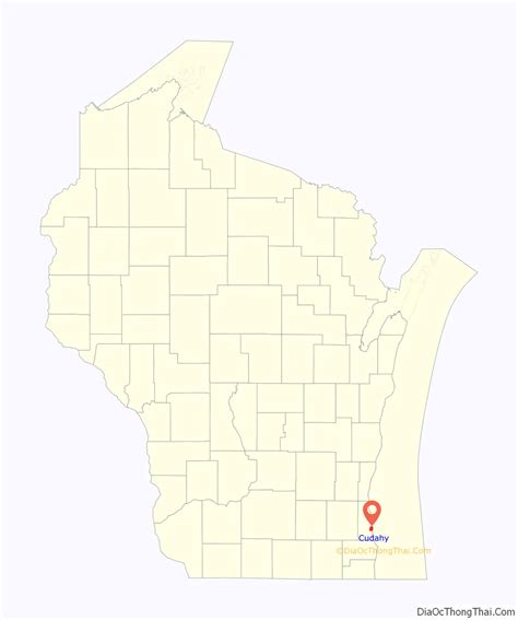 Map of Cudahy city, Wisconsin