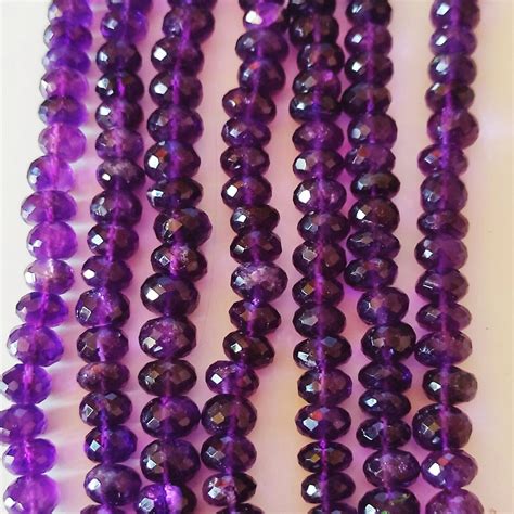 Amethyst Rondell Facettierte Perlen Mm Strand Natur Edelstein