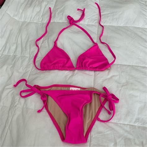 Alloy Swim Alloy Hot Pink Triangle Bikini Xls Poshmark