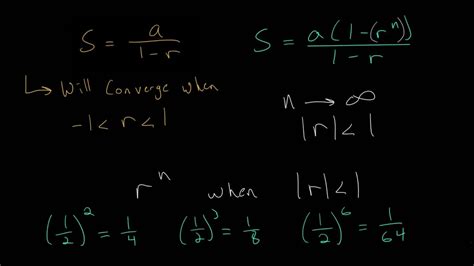 Geometric Series Comparing The Formulas For Finite And Infinite Sums Youtube