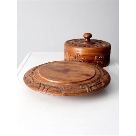 Vintage Carved Wood Cake Stand Chairish