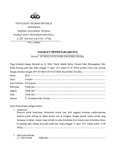 contoh surat ver mayat otopsi