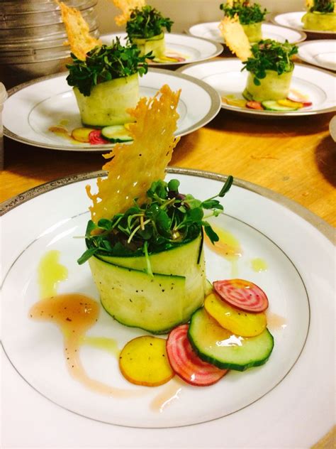 Plated Salad Zucchini Bowl With Mâché Micro Greens And Beets Fancy