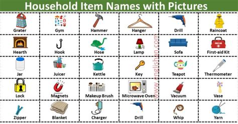 100+ Household Items Names In English | Household items, Advanced ...