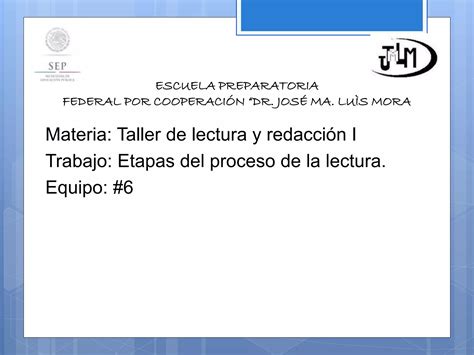 Etapas Del Proceso De La Lectura Ppt