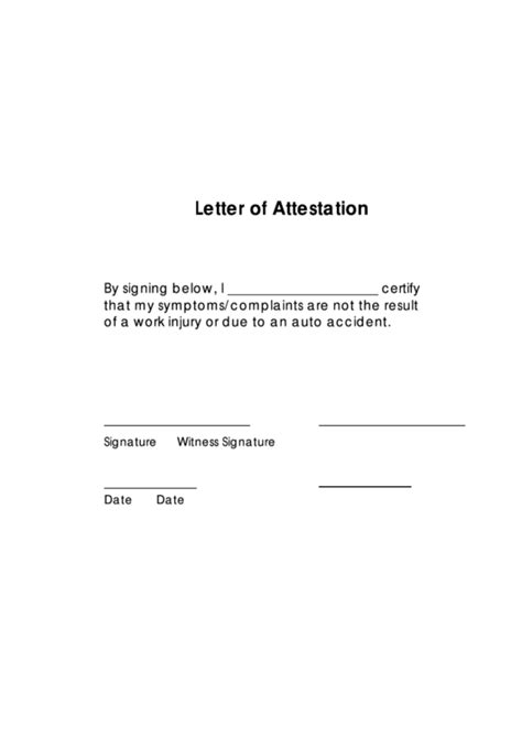 Attestation Form Template