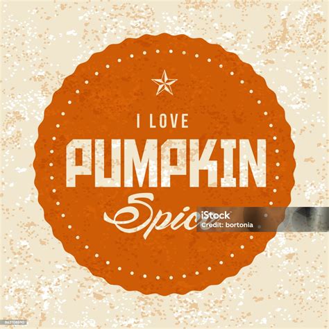 Pumpkin Spice Label On Textured Background Stock Illustration