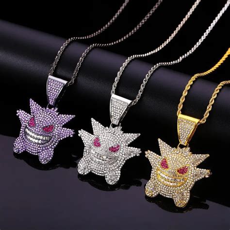 Figura De Acci N De Pok Mon Gengar Collar Divertido Colgante De Dibujos