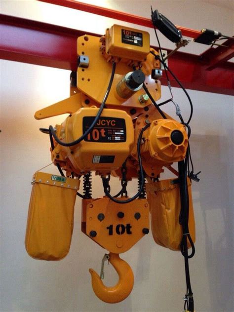 Yellow Color 10 Ton Chain Hoist With Hook , Chain Electric Hoist High Speed