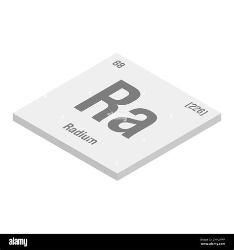 Radium Ra Gray D Isometric Illustration Of Periodic Table Element