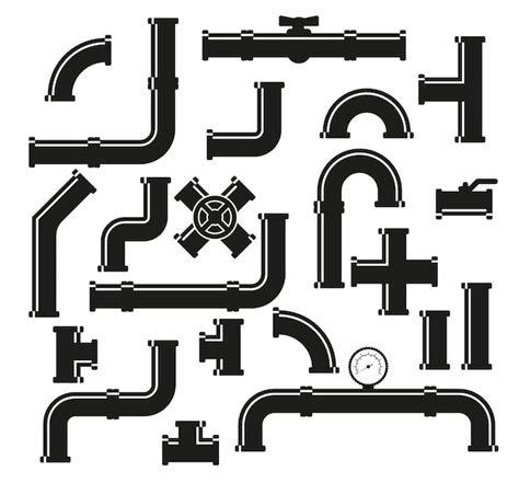 Premium Vector Pipe Fittings Vector Icons Set Tube Industry