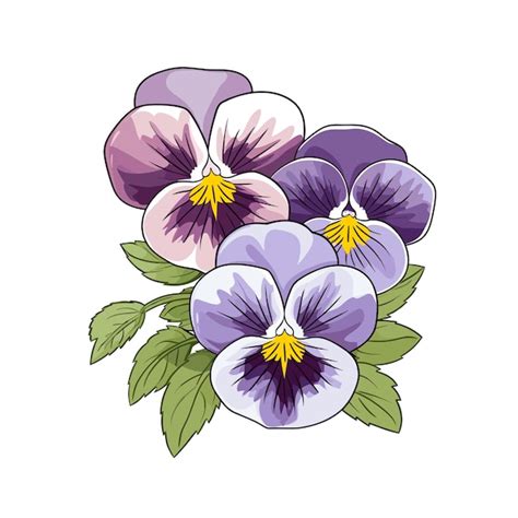 Premium Vector Hand Drawn Flat Color Pansy Flower Illustration