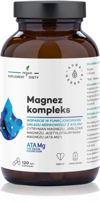 Aura Herbals Magnez Kompleks Ata Mg Kapsu Ki Wspomaganie Prawid Owego