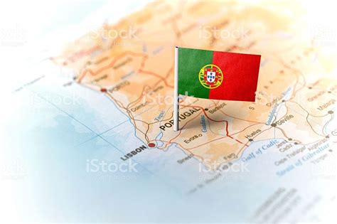 Portugal Pinned On The Map With Flag Royalty Free Stock Photo Web