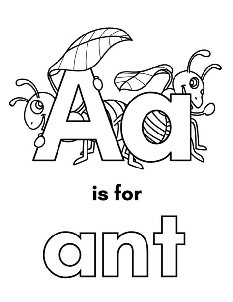 Alphabet A Is For Ant Animal Coloring Pages Best Coloring Pages For