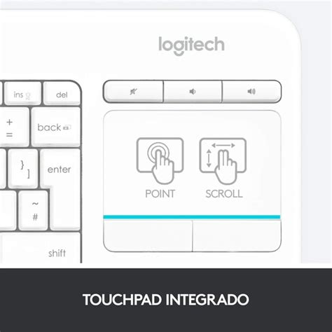 Logitech K400 Plus Teclado Inalámbrico Con Touchpad Blanco Layout Qwerty Italiano