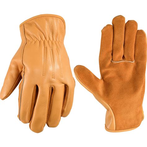 Wells Lamont Mens Slip On HydraHyde Full Leather Work Gloves Water