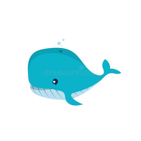 Ballena Linda Azul Aislada En El Fondo Blanco Ilustraci N Del Vector