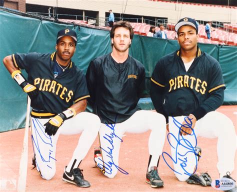 Barry Bonds Bobby Bonilla Andy Van Slyke Signed Pirates X Photo