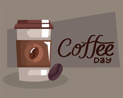 coffee day lettering postcard 11378375 Vector Art at Vecteezy