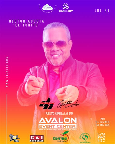 Hector Acosta El Torito En Concierto Tampa Tickets Boletos At Avalon