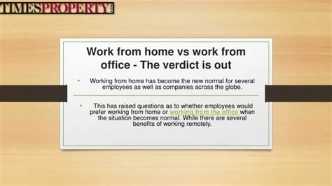 PPT Work From Home Vs Work From Office PowerPoint Presentation Free