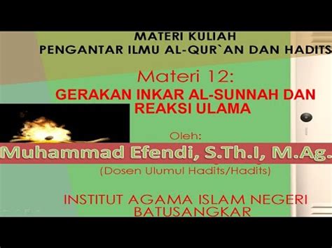 A Pendahuluan Pengertian Ingkar Sunnah Gerakan Ingkar Sunnah