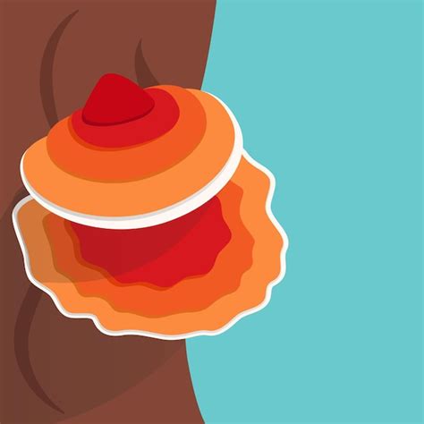 Ilustración de vector de hongo reishi ganoderma lingzhi Vector Premium