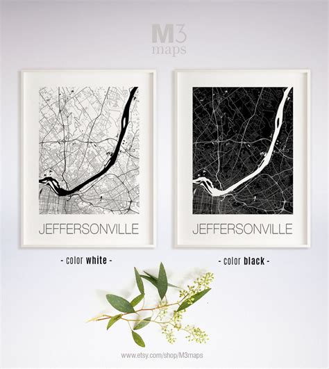 Jeffersonville Indiana Jeffersonville IN Map Jeffersonville - Etsy