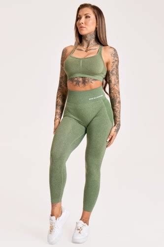 Nahtlose Leggings Melange Khaki Gym Glamour