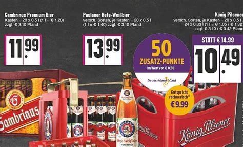 Gambrinus Premium Bier Paulaner Hefe Wei Bier K Nig Pilsener Angebot