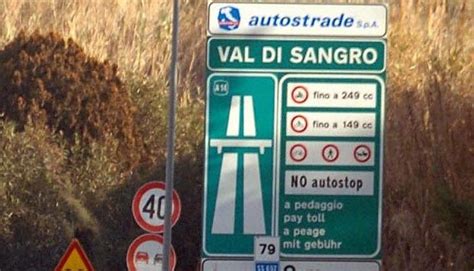 A14 CHIUSA PER UNA NOTTE L USCITA DELLA STAZIONE DI VAL DI SANGRO