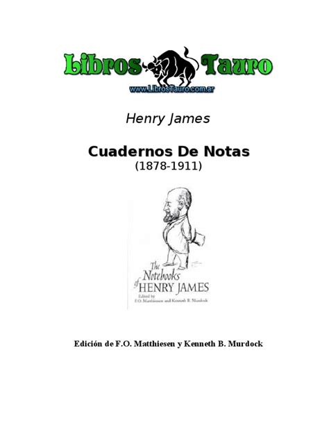 James Henry Cuadernos De Notas Pdf Henry James Novelas