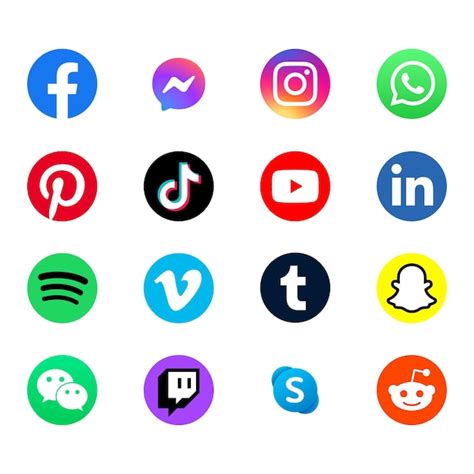 Les Ic Nes Des M Dias Sociaux Sont Vectorielles Avec Les Logos Facebook