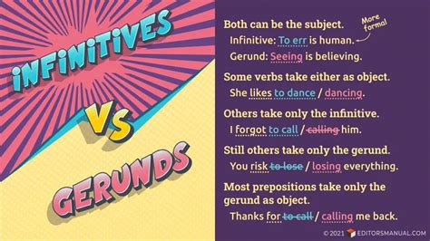 Infinitives and Gerunds: Differences, Uses, Examples | The Editor’s Manual