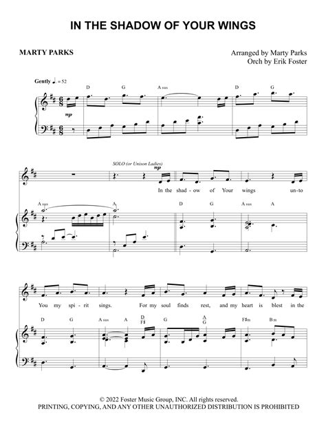 In The Shadow Of Your Wings By Foster Music Group Sheet Music For SATB