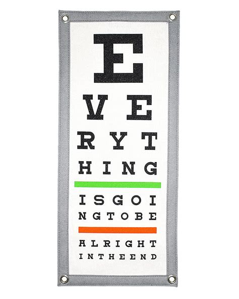 Everything Is Going To Be Alright Eye Chart Felt Flag Banner