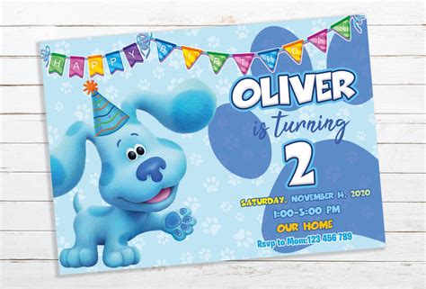 Blue S Clues Birthday Invitation Digital Personalized Print Yourself