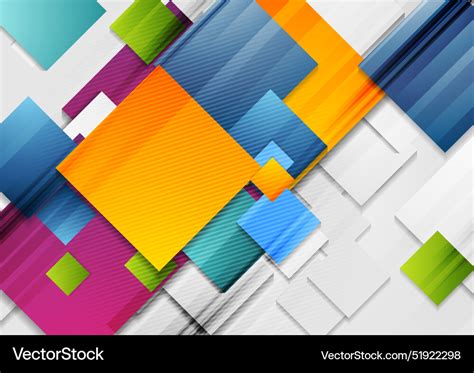 Colorful Glossy Squares Abstract Technology Vector Image