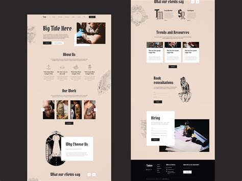 Tattoo Studio Website Wip By Tamara Stantic On Dribbble