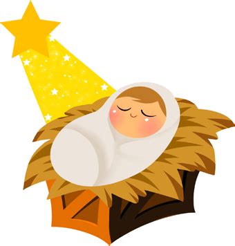 Cartoon Baby Jesus In A Manger Clip Art Library