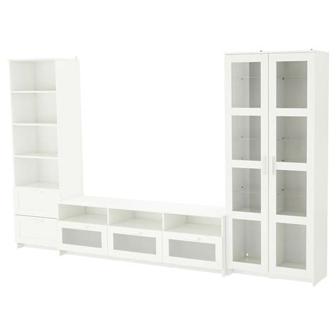 Brimnes Tv Storage Combination Glass Doors White 126x161 8x743 4 Ikea