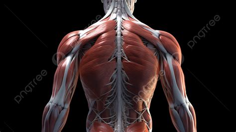 Back Of The Human Body Showing The Muscles Background Picture Of