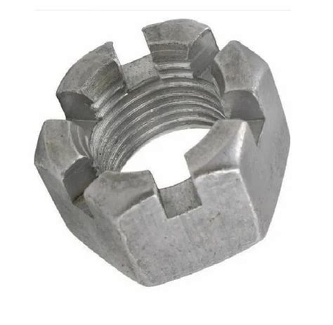 Polished Mild Steel Castle Nut For Construction Size 1 Inch D At