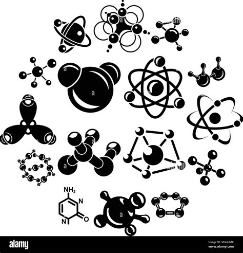 Molecule Icons Set Simple Style Stock Vector Image And Art Alamy